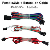 Male Female Extension Cable 2Pin 3Pin 4Pin Electric Wire JST Plug Connector Cable For WS2811 WS2812 WS2813 RGB LED Strip Light