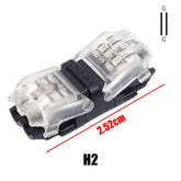 30/1x Wire Connector Terminal Block No Stripping T-Shape 2 Pin 2 Way Wire Connector for LED Strip Automotive - Copper Contact