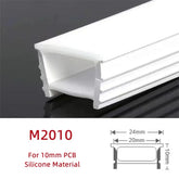 Recessed Black Silicone Tube LED Neon Light Flexible Rope Channel Diffuser WS2811 WS2812B Outdoor Waterproof Ribbon Strip Lights