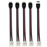 10mm 4Pin 5050 LED RGB Strip Extension Connector Cable Wire Led Strip Extension Cables Clip For 5-24V 5050 RGB LED light strip