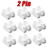 Spring Quick Connectors 100-1000PCS/lot CH-2 220V Electrical Crimp Terminals Block Splice Cable Clamp Fit LED Strip Light