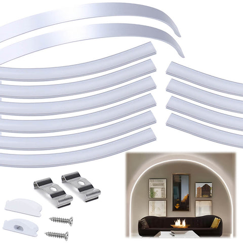 ALISTER 3.3FT Flexible Silver LED Aluminum Channel with Milky White LED Cover Lens U106 WW