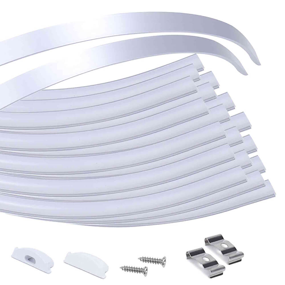 ALISTER 3.3FT Flexible Silver LED Aluminum Channel with Milky White LED Cover Lens U106 WW