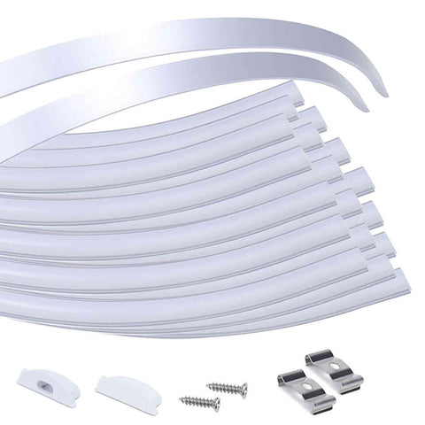 ALISTER 3.3FT Flexible Silver LED Aluminum Channel with Milky White LED Cover Lens U106 WW