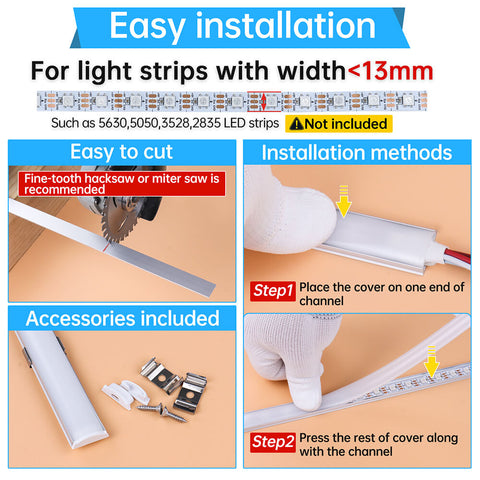 ALISTER 3.3FT Flexible Silver LED Aluminum Channel with Milky White LED Cover Lens U106 WW