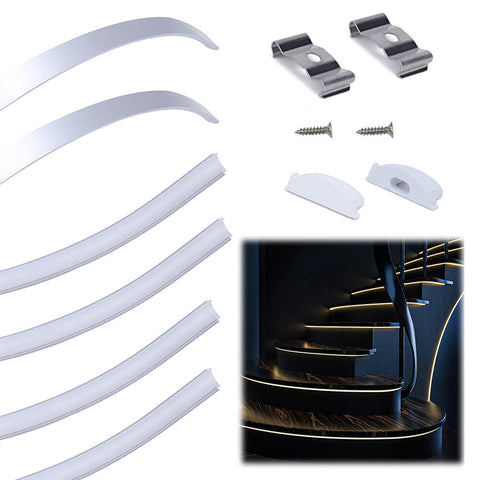 ALISTER 3.3FT Flexible Silver LED Aluminum Channel with Milky White LED Cover Lens U106 WW