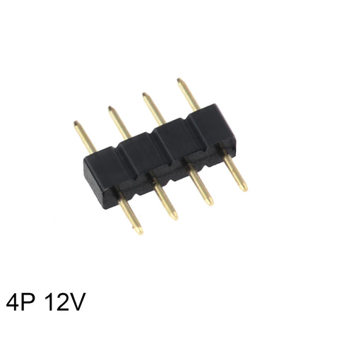 10PCS LED Connector Adapter 3Pin 4Pin Needle Male Type Double Connector For RGB 3528 5050 Led Strip Light