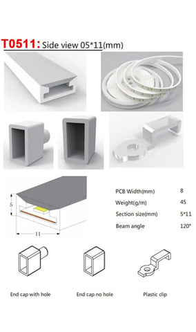 1-5M Led Neon Tube Light Flexible Sleeve Waterproof For Individually Addressable WS2811 WS2812B WS2813 WS2815 SK6812 RGB Strip