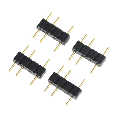10PCS LED Connector Adapter 3Pin 4Pin Needle Male Type Double Connector For RGB 3528 5050 Led Strip Light