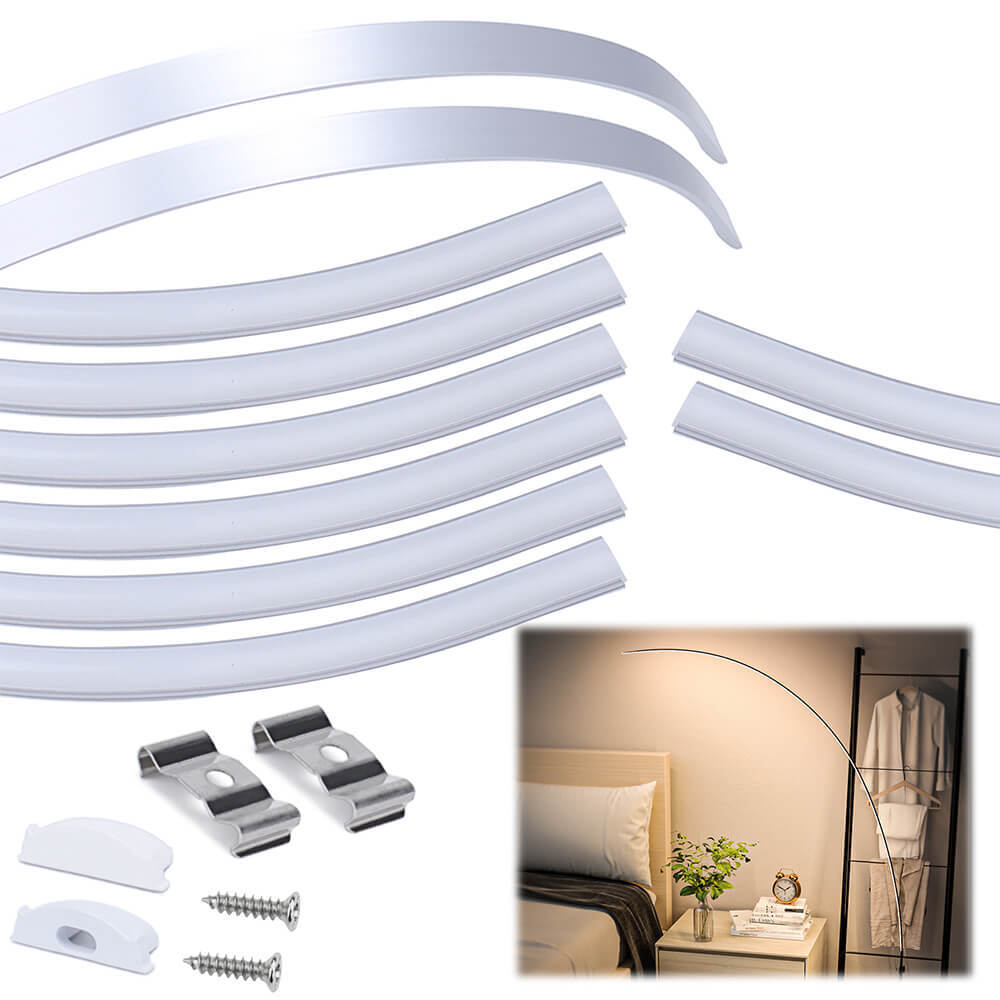 ALISTER 3.3FT Flexible Silver LED Aluminum Channel with Milky White LED Cover Lens U106 WW