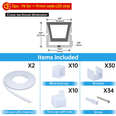 ALISTER 16.5Ft/5M Flexible LED Channel System for DIY USC4