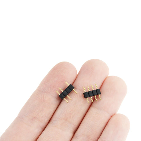 10PCS LED Connector Adapter 3Pin 4Pin Needle Male Type Double Connector For RGB 3528 5050 Led Strip Light