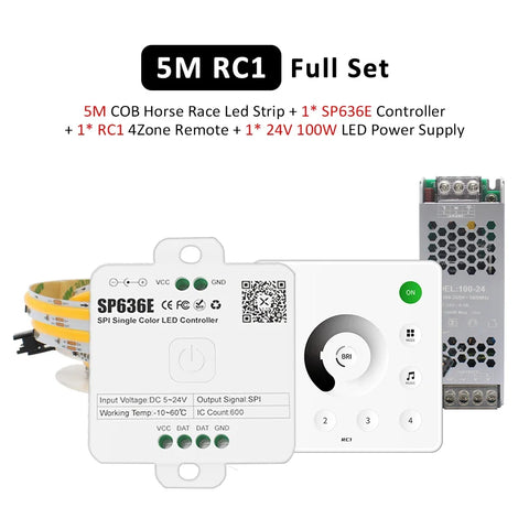 24V Horse Race Running LED Strip Lights COB Stripe 360LEDs/m Flexible Linear Lamp Bluetooth App BanlanX Control Warm Cool White