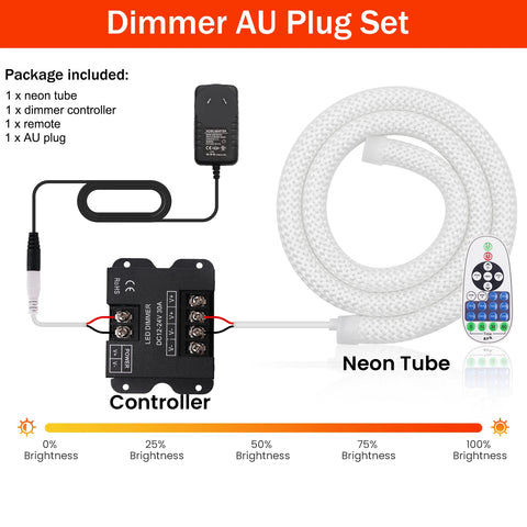 Dimmable LED Neon Tube 360 Degree Round Reticulate Flexible Silicone Tape 240LEDs Waterproof LED Strip Light 12V 24V