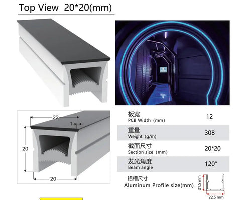 Neon Sign Silica Gel Covering Tube for WS2811 WS2812B SK6812 LED Light Strip Recessed Light Silicone Channel