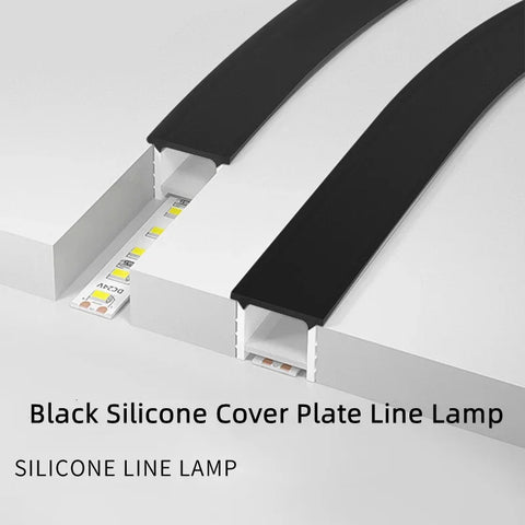 Recessed Black Silicone Tube LED Neon Light Flexible Rope Channel Diffuser WS2811 WS2812B Outdoor Waterproof Ribbon Strip Lights