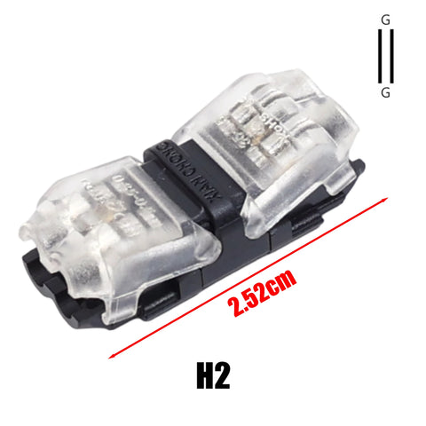 30/1x Wire Connector Terminal Block No Stripping  T-Shape 2 Pin 2 Way Wire Connector for LED Strip Automotive - Copper Contact