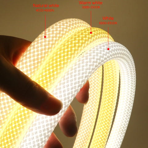 Dimmable LED Neon Tube 360 Degree Round Reticulate Flexible Silicone Tape 240LEDs Waterproof LED Strip Light 12V 24V