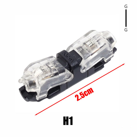 30/1x Wire Connector Terminal Block No Stripping  T-Shape 2 Pin 2 Way Wire Connector for LED Strip Automotive - Copper Contact