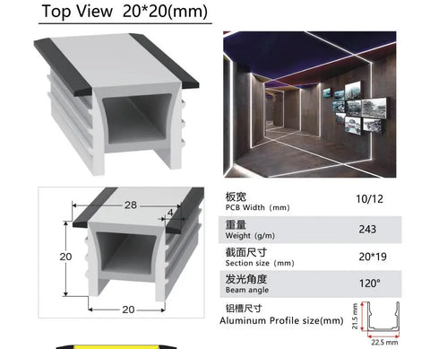 Neon Sign Silica Gel Covering Tube for WS2811 WS2812B SK6812 LED Light Strip Recessed Light Silicone Channel