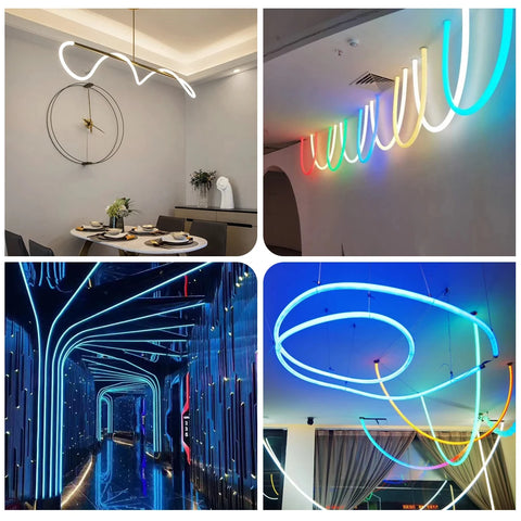 Round Neon Sign Silica Gel Covering Tube Flexible Soft Lamp Rope For 5/6/8/10mm WS2811 WS2812B LED Strip Light IP67 Waterproof