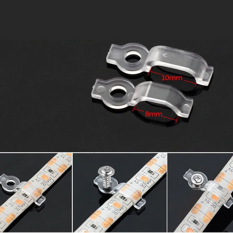 Fixing Clip+Screw Mounting Brackets,Led Strip Clips For 2835 5050 8MM 10 MM 2 4 5 Pin LED Light Cable Management Wire Connectors
