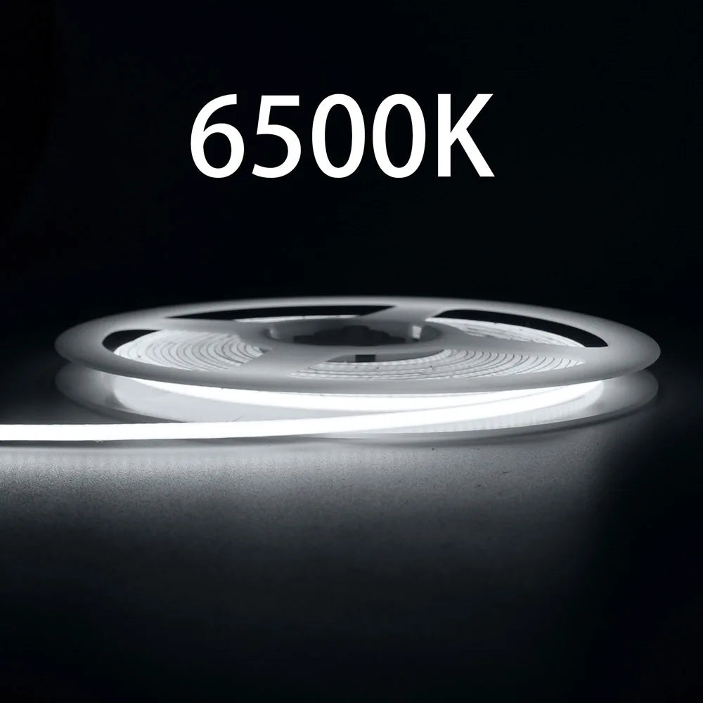 2.7mm Super Slim COB LED Strip Light 480LEDs/m Flexible Linear Light for Room Decoration Computer Car 12V Adhesive Ribbon Diode