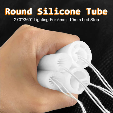 Round Silicone Neon Sign Flexible Silica Gel Tube 270 360 Degree Led Sleeve IP67 Waterproof For WS2811 WS2812 SK6812 Strip Light