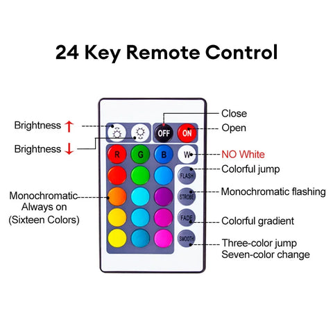 24 Keys Mini RGB IR Wireless Remote Controller ONLY For W28 Series Globe Bulbs RGB Light Lamp LED Strip Lights Without Battery