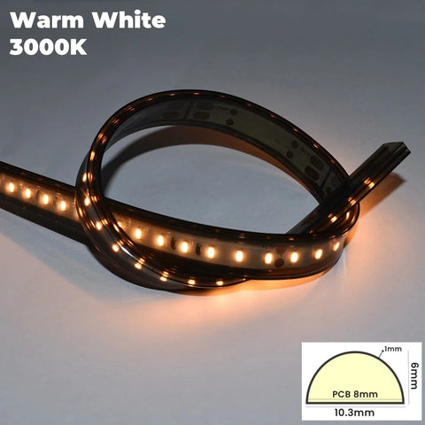1M-10M D-Shaped Black Silicone Tube DC24V LED Rope Lamp Channel SMD2835 Waterproof Hose Wall Door Decor LED Strip Light Diffuser