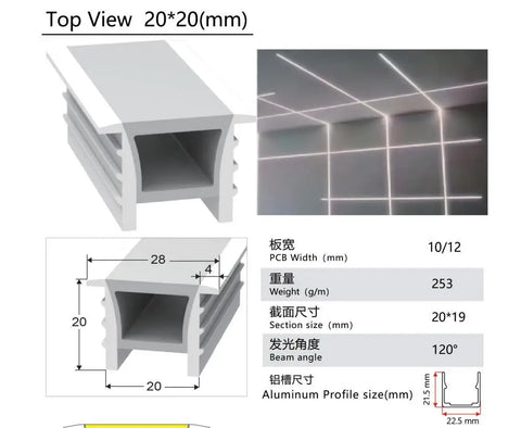 Neon Sign Silica Gel Covering Tube for WS2811 WS2812B SK6812 LED Light Strip Recessed Light Silicone Channel