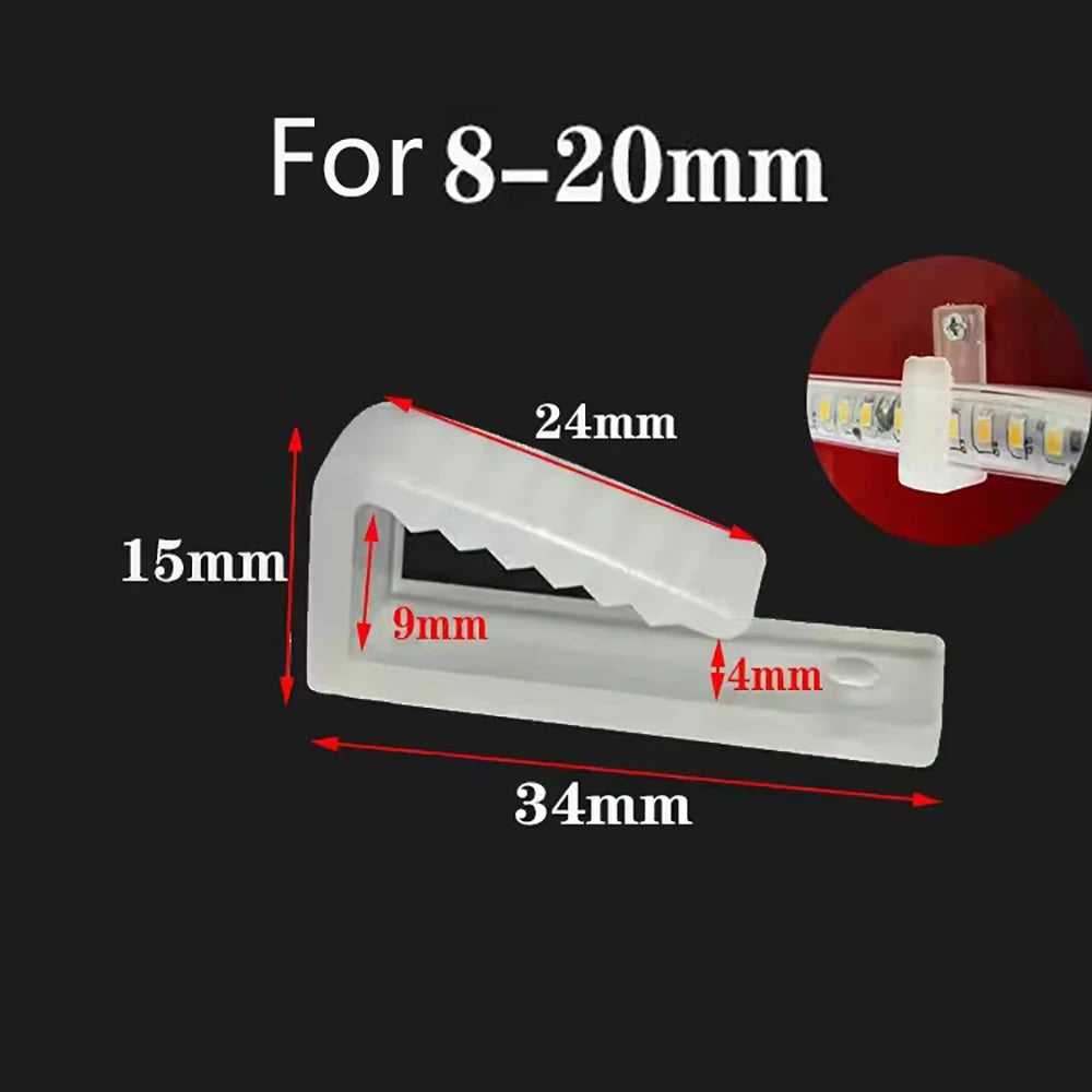 Led Connector Fix Clips Plastic Buckle COB Led Lighting Mounting Fastener Accessories For 110V 220V RGB 2812B Neon Strip Lights