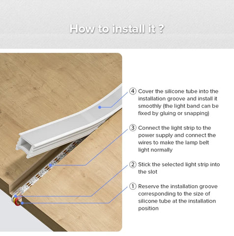 Neon Sign Silica Gel Covering Tube for WS2811 WS2812B SK6812 LED Light Strip Recessed Light Silicone Channel
