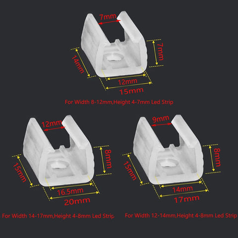 Neon LED Strip Light Fastener Clips COB LED Connector 5050 2835 Flexible Mounting Fixer for Fixing RGB LED Tape Clips