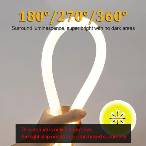 Round Silicone Neon Sign Flexible Silica Gel Tube 270 360 Degree Led Sleeve IP67 Waterproof For WS2811 WS2812 SK6812 Strip Light