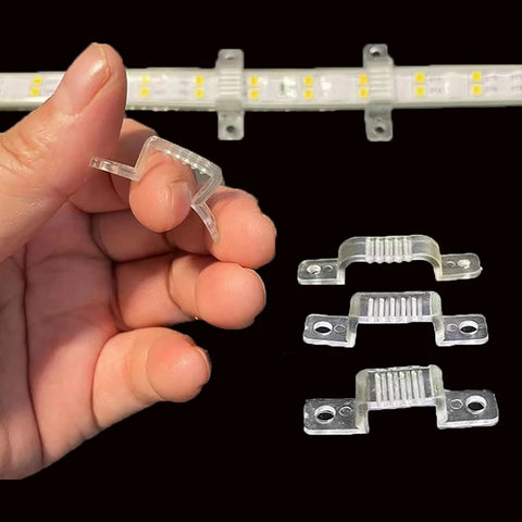 COB LED Strip Light Fasteners Fix Clips Buckle for Fixing 24V 110V 220V RGB Neon Tape Plastic Connector Lighting Accessories