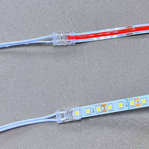 2p Dupont Male To 8mm Ultra thin crystal buckle，LED Strip Connector 2835 SMD.COB Clamp Clips 2pin Extension Wire Terminal 15cm1M