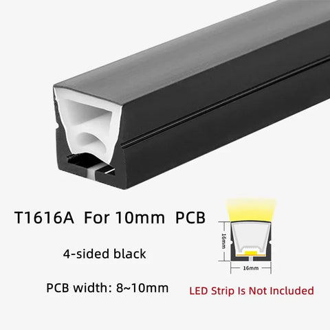 Recessed Black Silicone Tube LED Neon Light Flexible Rope Channel Diffuser WS2811 WS2812B Outdoor Waterproof Ribbon Strip Lights