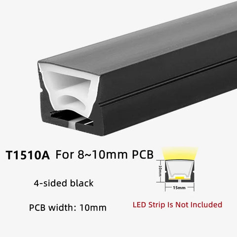 Recessed Black Silicone Tube LED Neon Light Flexible Rope Channel Diffuser WS2811 WS2812B Outdoor Waterproof Ribbon Strip Lights