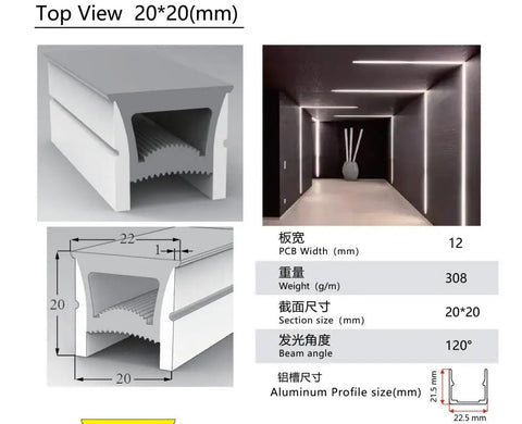 Neon Sign Silica Gel Covering Tube for WS2811 WS2812B SK6812 LED Light Strip Recessed Light Silicone Channel