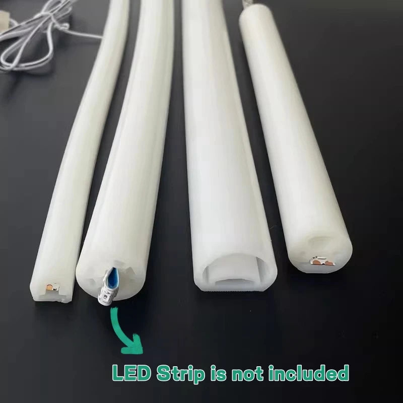 Round Flexible LED Neon Rope Lamp Silicone Tube 180/270/360° Tape Lamp Diffuser For WS2811 WS2815 Outdoor Decor Neon Strip Light