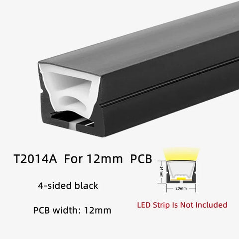 Recessed Black Silicone Tube LED Neon Light Flexible Rope Channel Diffuser WS2811 WS2812B Outdoor Waterproof Ribbon Strip Lights