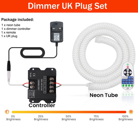 Dimmable LED Neon Tube 360 Degree Round Reticulate Flexible Silicone Tape 240LEDs Waterproof LED Strip Light 12V 24V