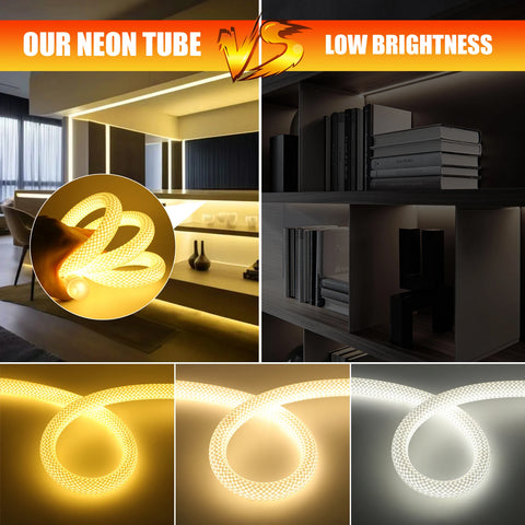 Dimmable LED Neon Tube 360 Degree Round Reticulate Flexible Silicone Tape 240LEDs Waterproof LED Strip Light 12V 24V