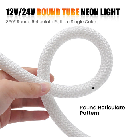 Dimmable LED Neon Tube 360 Degree Round Reticulate Flexible Silicone Tape 240LEDs Waterproof LED Strip Light 12V 24V