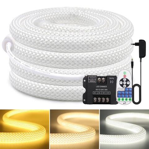 Dimmable LED Neon Tube 360 Degree Round Reticulate Flexible Silicone Tape 240LEDs Waterproof LED Strip Light 12V 24V