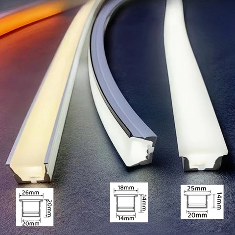 Embedded Flexible Neon Silicone Tube LED Rope Lamp Waterproof Diffuser Channel WS2811 WS2812B Outdoor Linear Ribbon Strip Lights