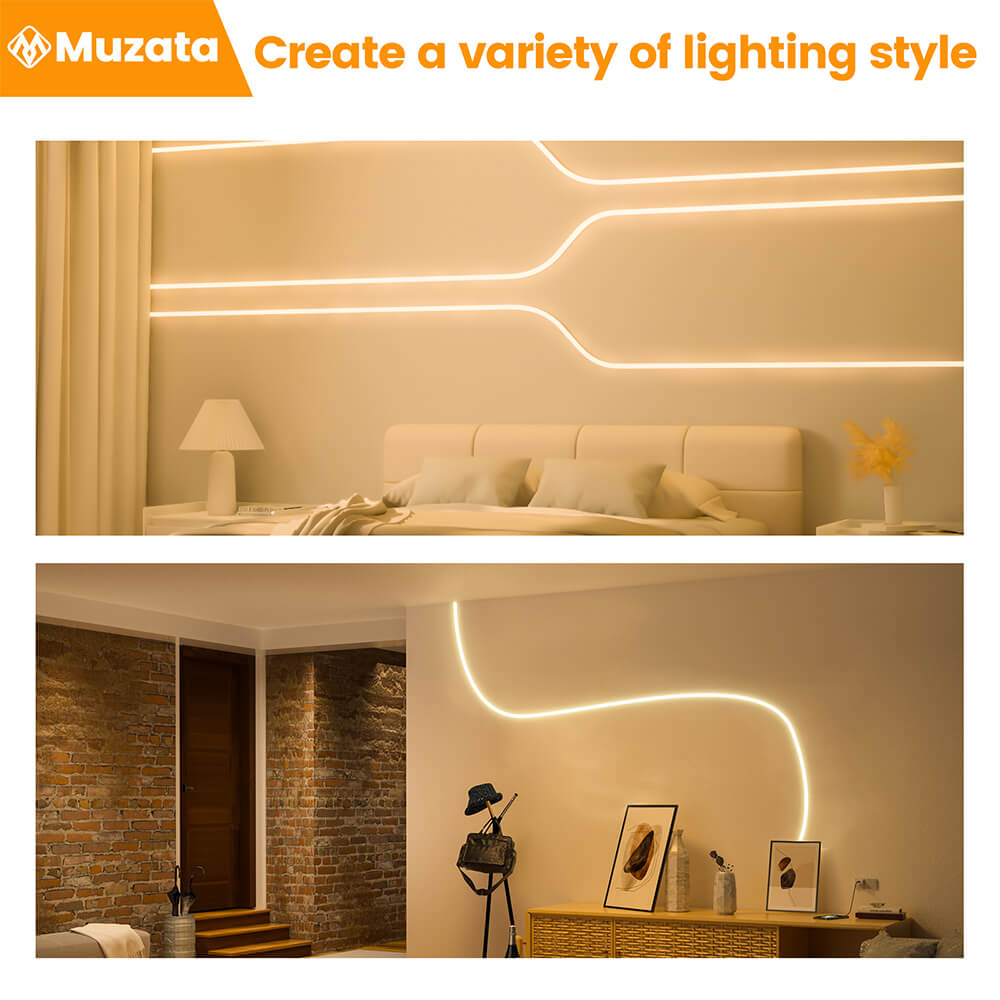 ALISTER 16.5ft/5M Plus-size Spotless Silicone LED Channel System 20x20mm with Flange Recessed Flexible Tube with Milky White Cover (LED Strip Lights No Need to Pass Through LED Channel) USC6 WW