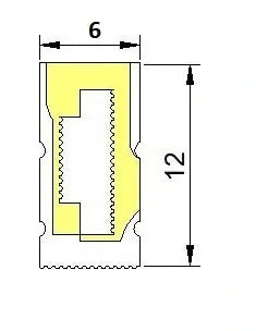 Tuba Silikonowa Boczna B0612 dla Taśm LED COB do 8mm