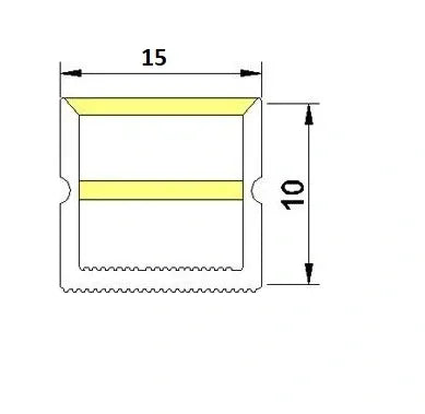 Tuba Silikonowa Płaska P1510 CZARNA dla Taśm LED COB do 10mm